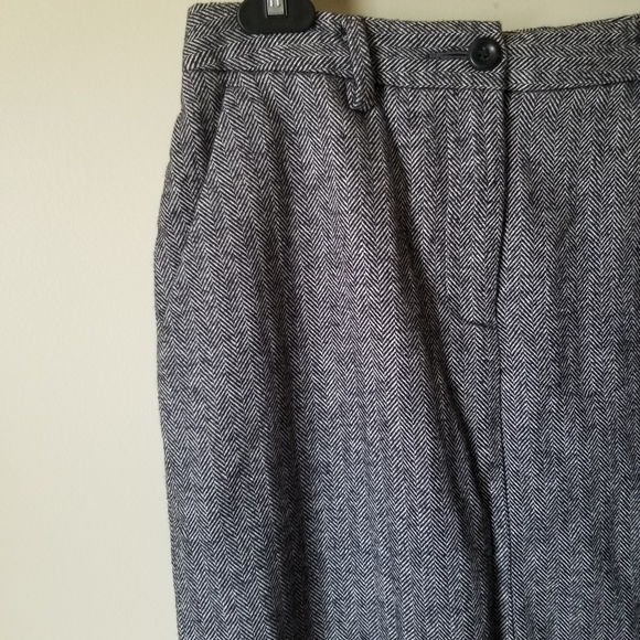 L.l.bean Herring Bone Woven Cotton Pencil Skirt Midi Length Fully Lined Size 4 - Picture 8 of 11